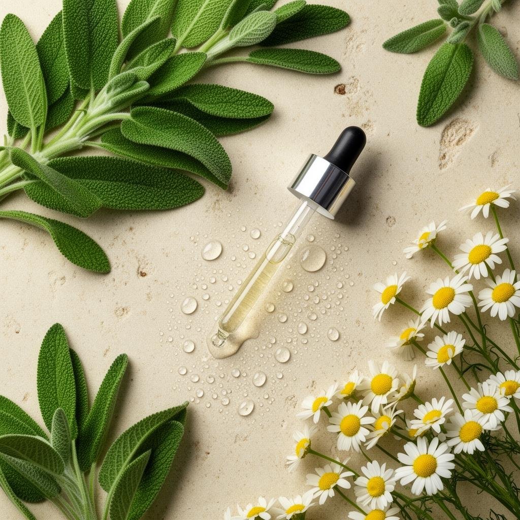 Neunora skincare photographed on a dark surface